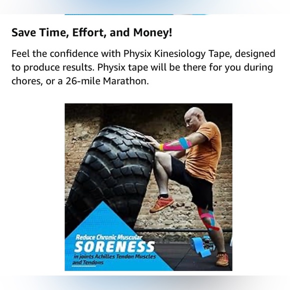 Physix Gear Sport Kinesiology tape - 3 unopened rolls - color: Black - Picture 10 of 14